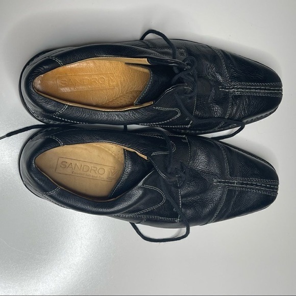 SANDRO M Mens Black Leather Comfort Sole Gel Dress‎ Shoes Size 10D main image 5